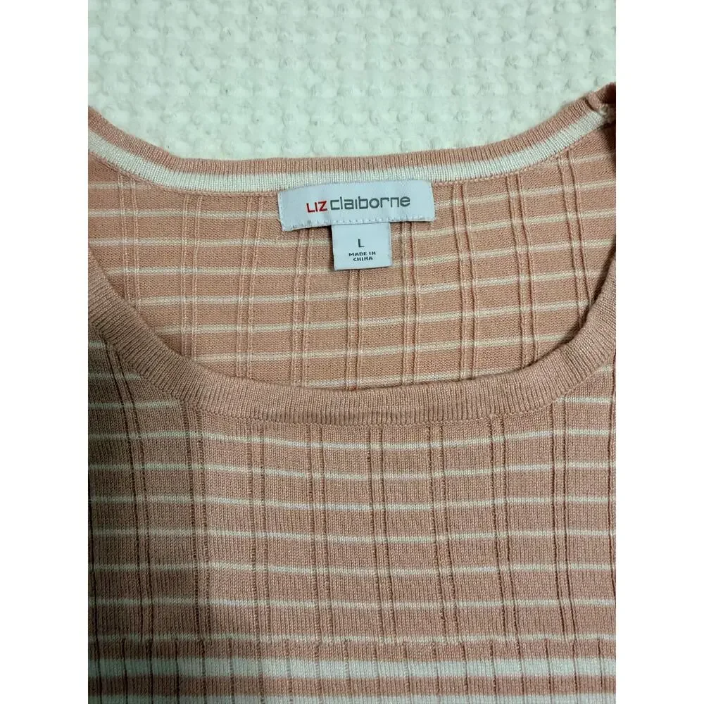 Liz Claiborne striped knit sweater - size large